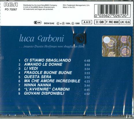 Intanto Dustin Hoffman non sbaglia un film - CD Audio di Luca Carboni - 2