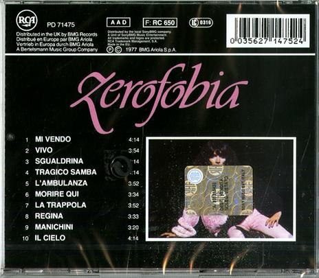 Zerofobia - CD Audio di Renato Zero - 2