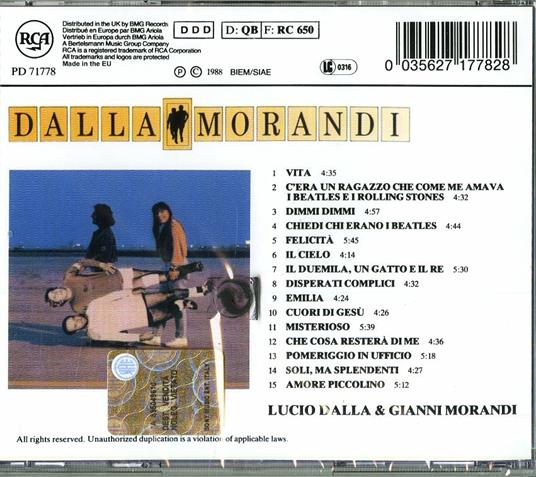 Dallamorandi - CD Audio di Lucio Dalla,Gianni Morandi - 2