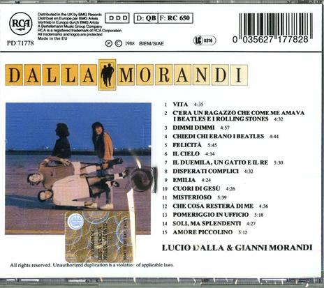 Dallamorandi - CD Audio di Lucio Dalla,Gianni Morandi - 2