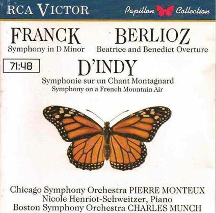 Berlioz-D'Indy-Franck - CD Audio di Charles Munch