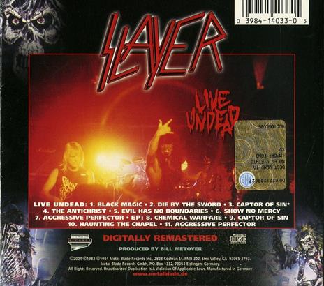 Live Undead (Limited Edition) - CD Audio di Slayer - 2