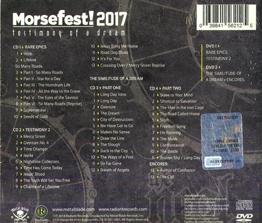 Morsefest 2017. Testimony of a Dream - CD Audio + DVD di Neal Morse - 2