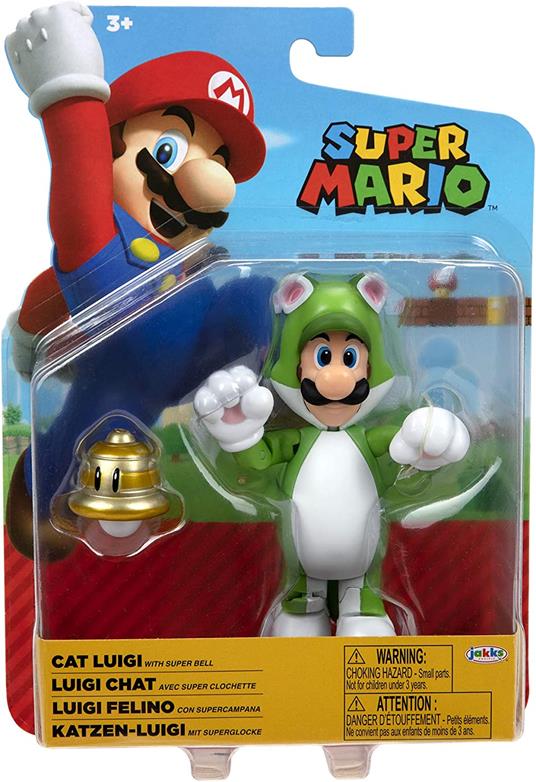 Nintendo Super Mario Cat Luigi Figura 10cm Jakks Pacific - 6