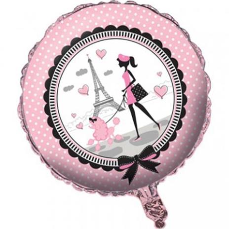 Pallone Fashion Paris. Palloncino In Foil Mylar Gonfiabile Ad Aria O Elio Ã45Cm