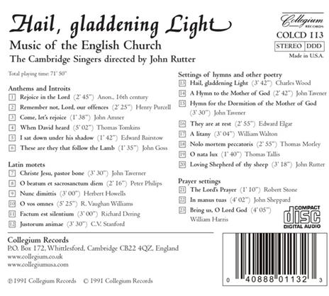 Hail, Gladdening Light - CD Audio di Cambridge Singers - 2
