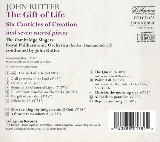 Gift of Life - CD Audio di John Rutter - 2