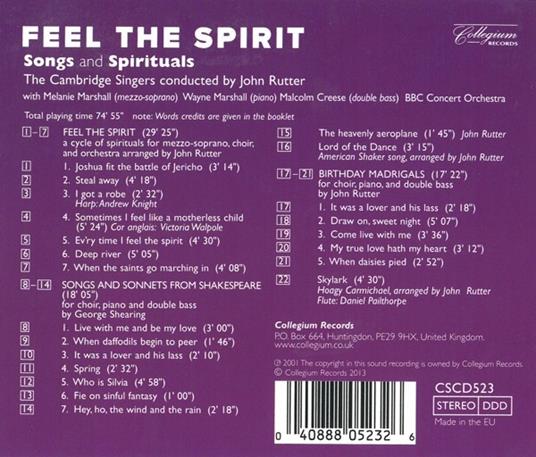 Feel the Spirit - CD Audio di John Rutter - 2