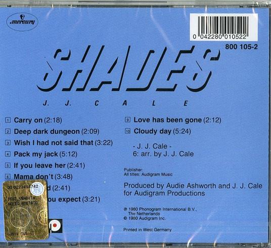 Shades - CD Audio di J.J. Cale - 2