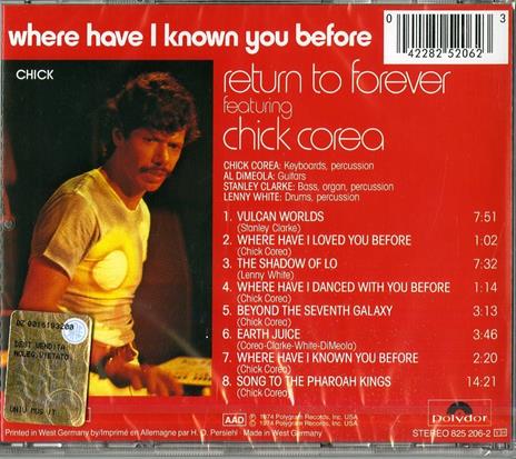 Where Have I Know you Before - CD Audio di Chick Corea - 2