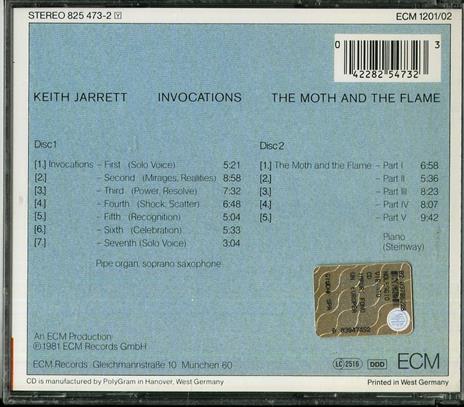 Invocations: The Moth and the Flame - CD Audio di Keith Jarrett - 2