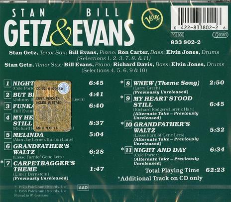 Stan Getz & Bill Evans - CD Audio di Bill Evans,Stan Getz - 2