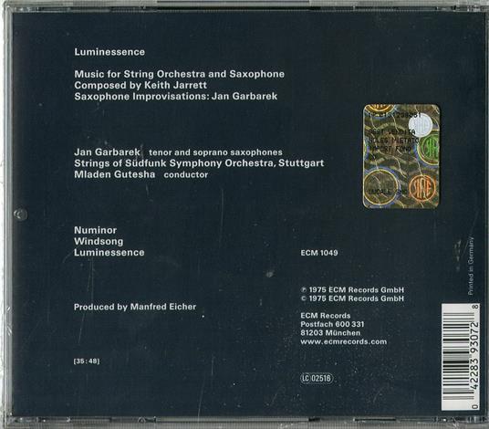 Luminessence - CD Audio di Keith Jarrett,Jan Garbarek - 2