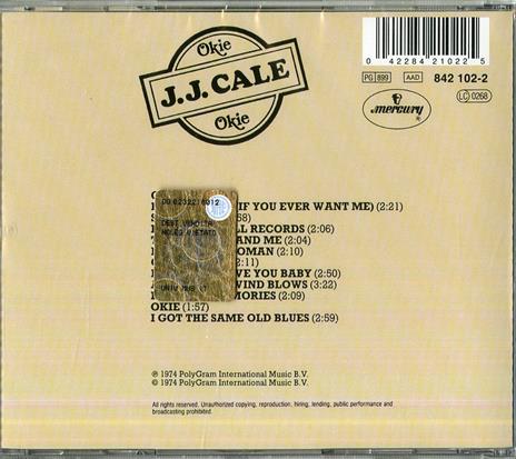 Okie - CD Audio di J.J. Cale - 2