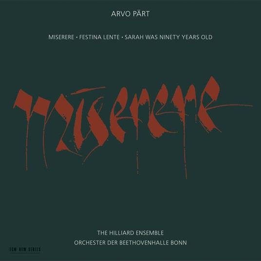 Miserere - CD Audio di Arvo Pärt