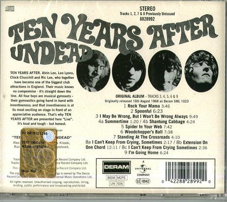 Undead - CD Audio di Ten Years After - 2