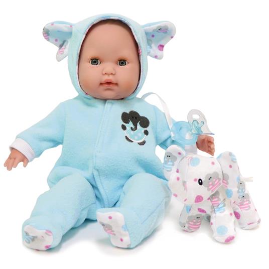 Jc Toys Jt39646. Bebe' Con Tutina Elefante Azzurro Cm 38