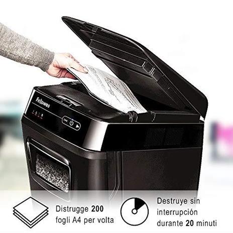 Fellowes AutoMax 200M distruggi documenti Taglio a frammenti Nero - 3