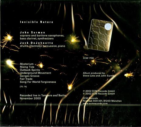 Invisible Nature - CD Audio di Jack DeJohnette,John Surman - 2