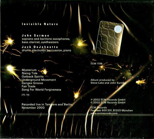 Invisible Nature - CD Audio di Jack DeJohnette,John Surman - 2