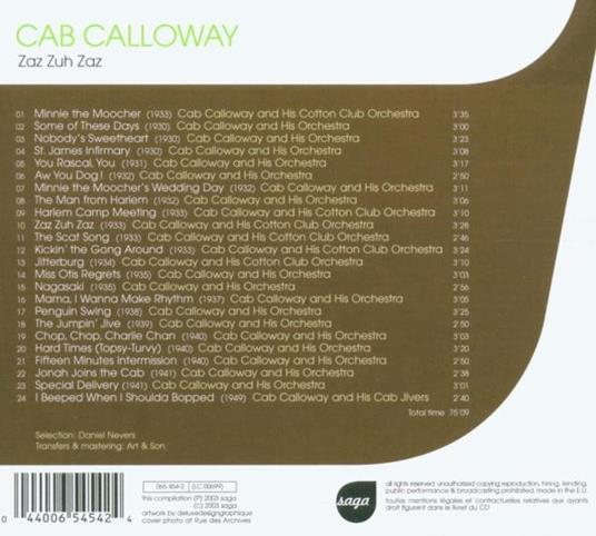 Zah Zuh Zah - CD Audio di Cab Calloway - 2