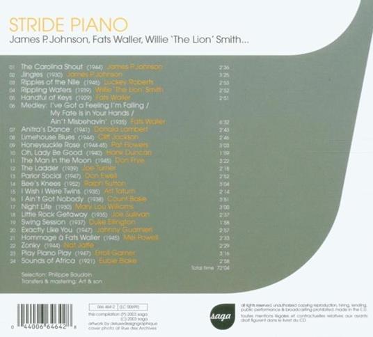 Stride Piano - CD Audio - 2