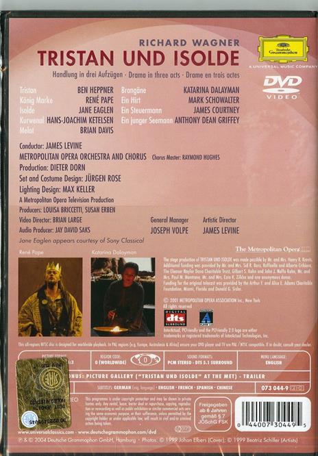 Richard Wagner. Tristano e Isotta (2 DVD) - DVD di Richard Wagner,Ben Heppner,Jane Eaglen - 2