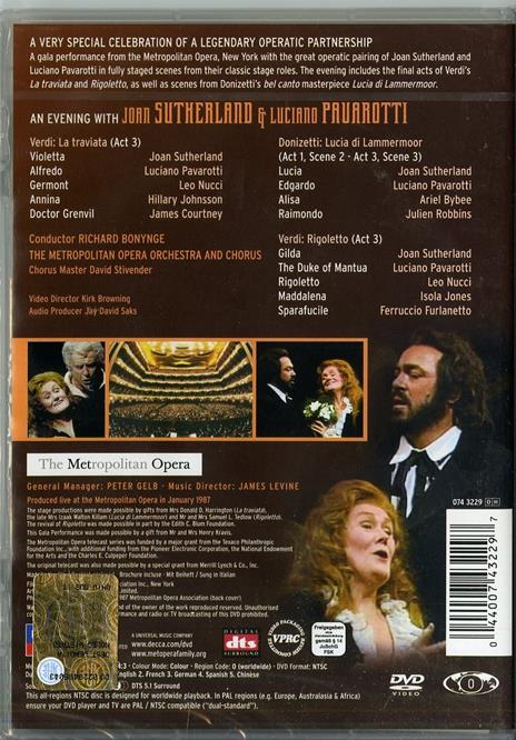 Luciano Pavarotti. An Evening with Luciano Pavarotti & Joan Sutherland (DVD) - DVD di Luciano Pavarotti,Joan Sutherland,Richard Bonynge - 2