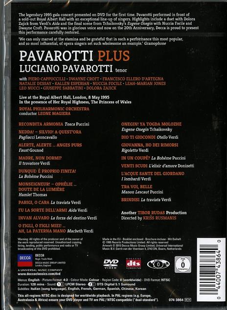 Pavarotti Plus. The Royal Albert Hall (DVD) - DVD di Luciano Pavarotti,Royal Philharmonic Orchestra,Leone Magiera - 2