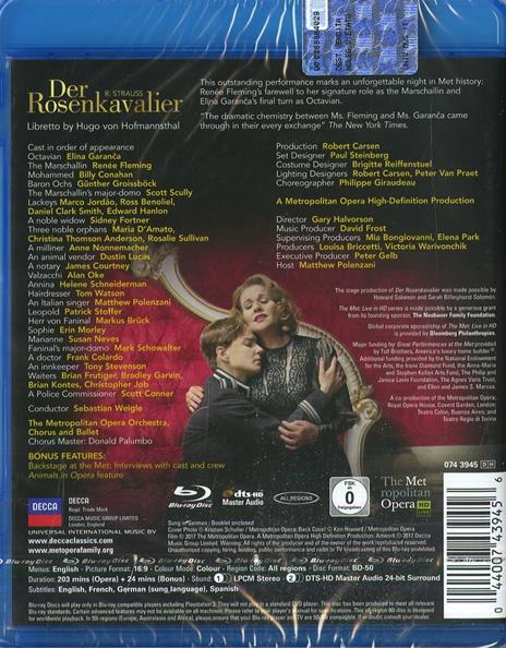 Il cavaliere della rosa (Blu-ray) - Blu-ray di Richard Strauss,Renée Fleming,Elina Garanca,Sebastian Weigle - 2