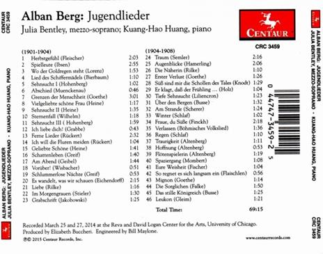 Jugendlieder - CD Audio di Alban Berg - 2