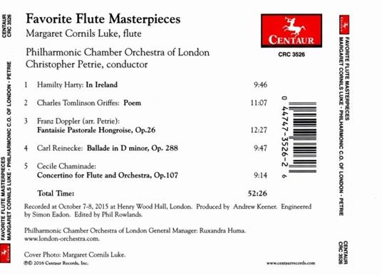 Favorite Flute Masterpieces - CD Audio di Margaret Cornils Luke - 2