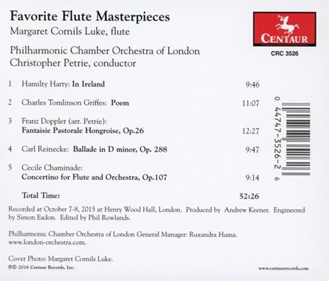 Favorite Flute Masterpieces - CD Audio di Margaret Cornils Luke - 3