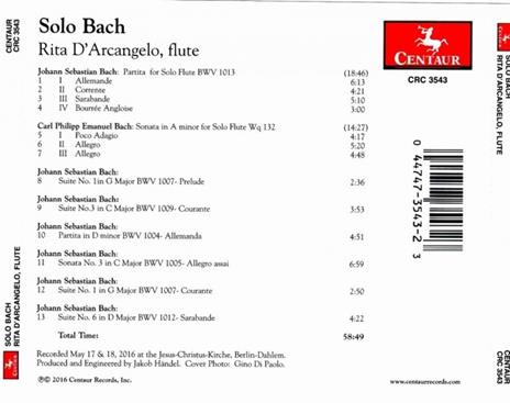 Solo Bach - CD Audio di Rita D'Arcangelo - 2