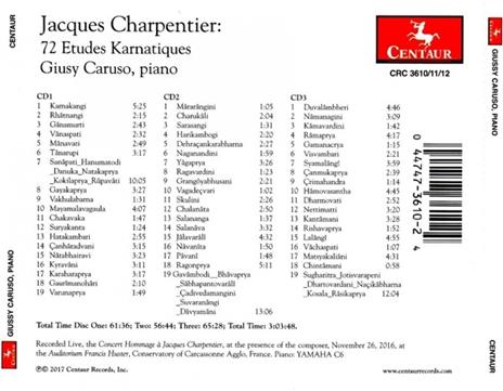 72 Etudes Karnatiques - CD Audio di Giusy Caruso,Jacques Charpentier - 2