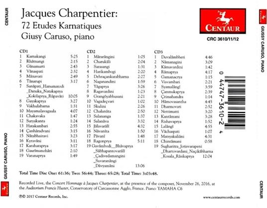72 Etudes Karnatiques - CD Audio di Giusy Caruso,Jacques Charpentier - 2