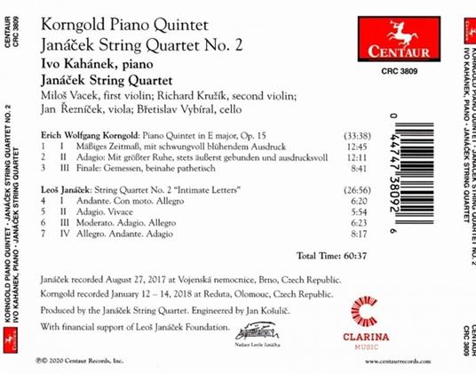 Piano And String Quintets - CD Audio di Janacek String Quartet - 3