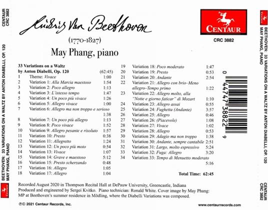 Diabelli Variations - CD Audio di Ludwig van Beethoven,May Phang - 2