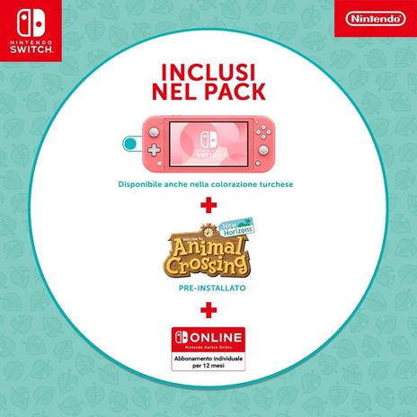 NINTENDO Switch Lite Corallo + Animal Crossing + 12 Mesi NSO - 2