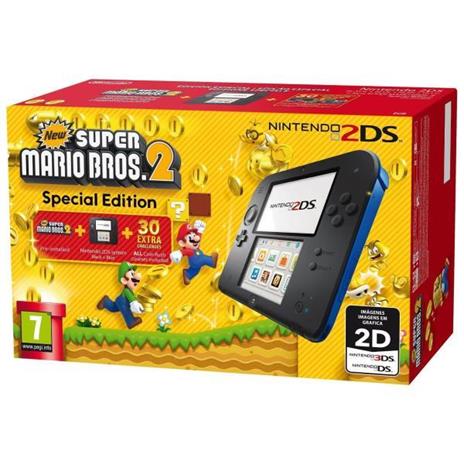 Nintendo 2DS Nero Blu & con New Super Mario Bros. 2 - 3