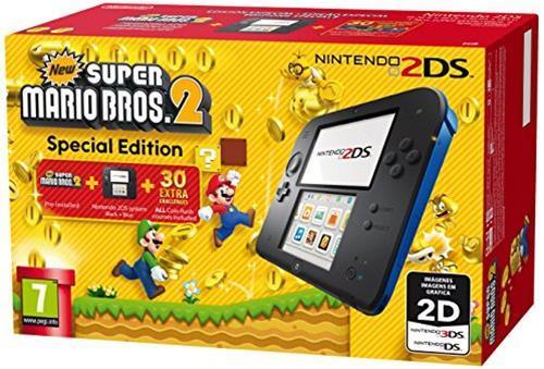 Nintendo 2DS Nero Blu & con New Super Mario Bros. 2