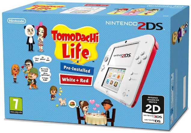 Videogiochi Nintendo 2DS Nintendo 2DS Bianco & Rosso con Tomodachi Life