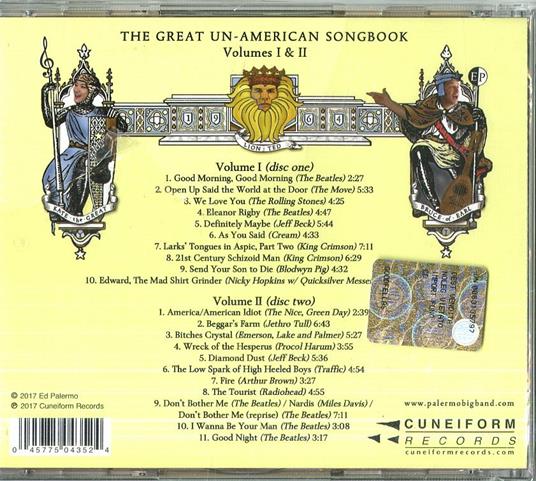 Great Un-American Songbook Vols. 1-2 - CD Audio di Ed Palermo - 2