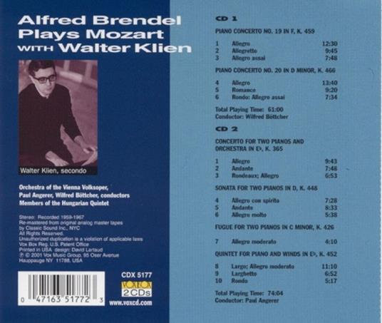 Plays Mozart - CD Audio di Wolfgang Amadeus Mozart,Alfred Brendel - 2