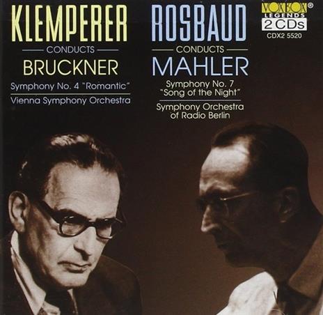 Sinfonia n.4 / Sinfonia n.7 - CD Audio di Anton Bruckner,Gustav Mahler,Otto Klemperer,Hans Rosbaud