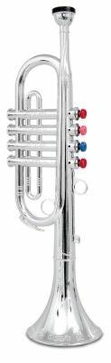 Toy Band Play. Tromba Cromata Grande a 4 Pistoni/Note Colorati. Bontempi (32 4231) - 3