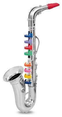 Toy Band Play. Sassofono Cromato Grande a 8 Chiavi/Note Colorate. Bontempi (32 4331) - 3