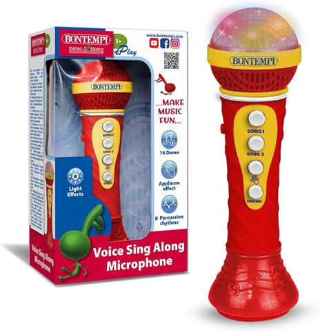 Microfono Karaoke Con Effetti Luminosi Rosso (41-2020) - 2