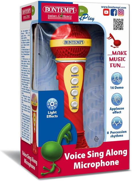 Microfono Karaoke Con Effetti Luminosi Rosso (41-2020) - 3