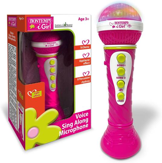 Microfono Karaoke Con Effetti Luminosi Rosso (41-2020) - 5